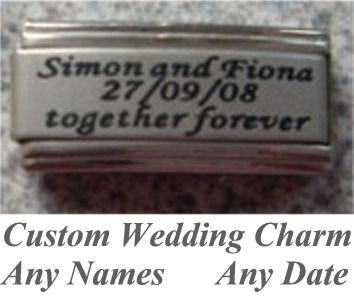 Italian Charms Name Date Wedding Custom Made Superlink  