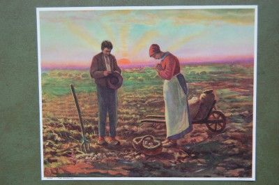 CSO~RARE 1940/50 LITHOGRAPH~PRAYING THE ANGELUS  