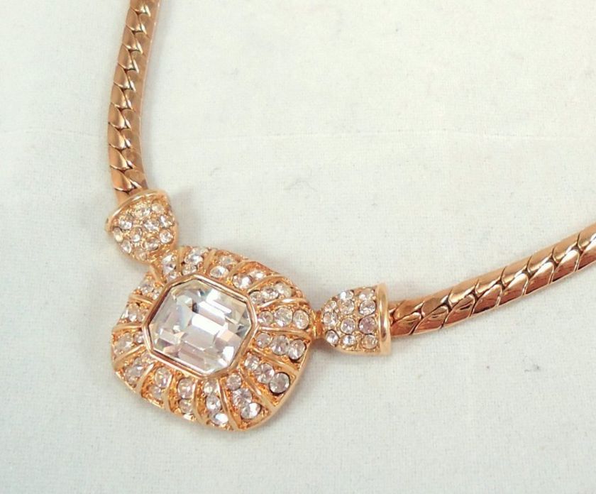 Amazing Vintage Signed SAL SWAROVSKI Crystal & Goldtone Choker 