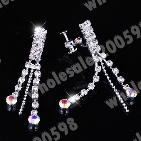 Austrian Rhinestone Crystal Necklace Earring Choker Set  