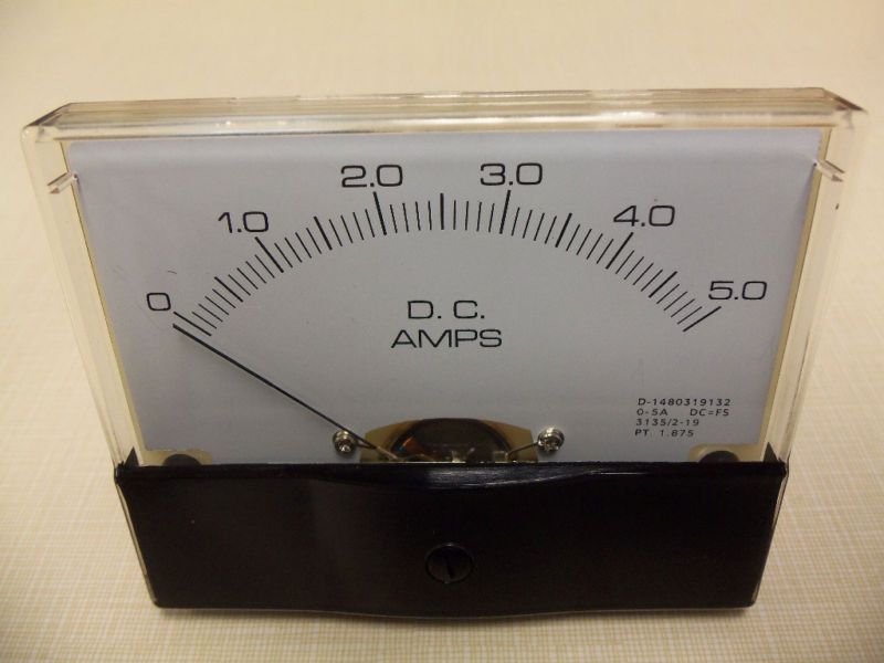 Dc. Panel METER 0   5 Amp. 4 X 3 1/2 NEW  