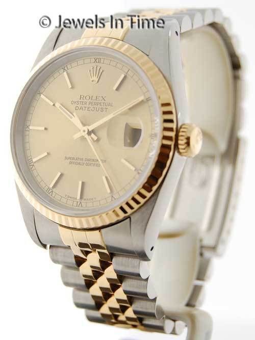 Rolex Mens Datejust 16233 E SS & 18K Gold Automatic  