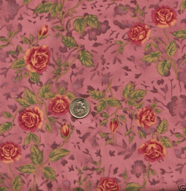 Pink Rose Fabric by Beth Bruske for David Textiles, Inc  