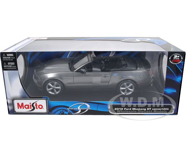   model of 2010 Ford Mustang GT Convertible Gray die cast car by Maisto