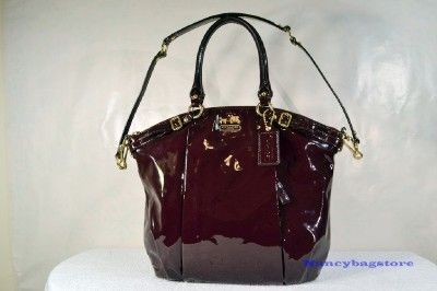 NWT Coach 18627 Madison Patent Leather Lindsey Satchel Shoulder Bag 