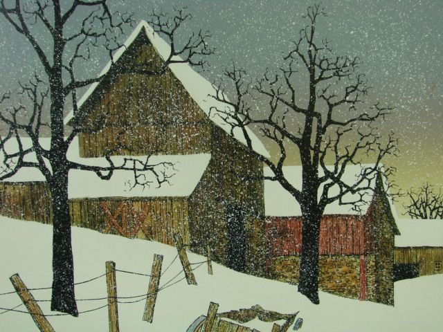 Hargrove Mail Pouch Barn Winter Landscape Painting  