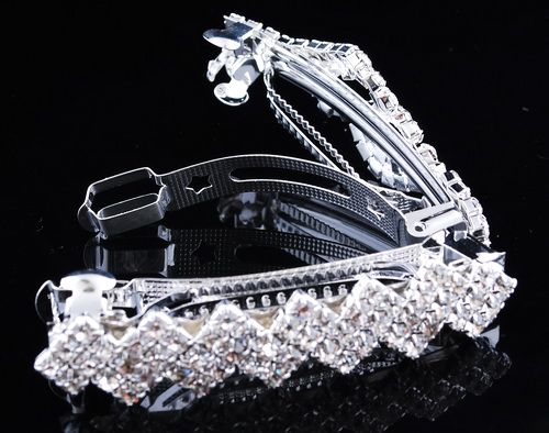   Rhinestone Crystal Hairpin Spring Clip Barrettes Hair Jewelry  