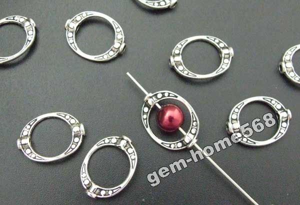 100 Tibetan Silver Crafted Oval Bead Frame B865  