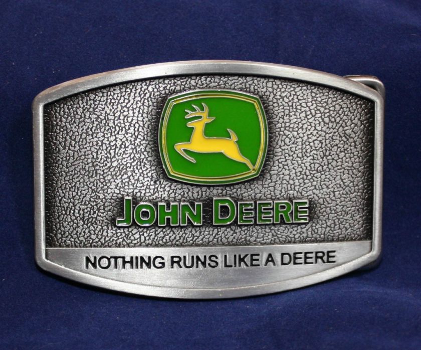 John Deere Pewter Belt Buckle Farm Tractor NEW  