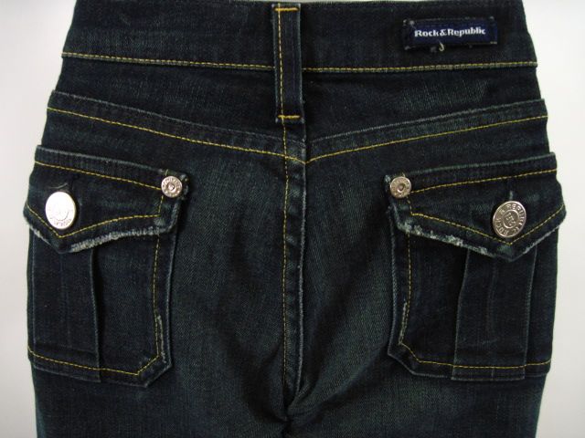 ROCK & REPUBLIC Blue Denim Flare Jeans Sz 26  