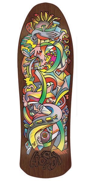 Santa Cruz Christian Hosoi AUTOGRAPHED PICASSO Skateboard Deck BROWN 