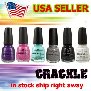 CHINA GLAZE CRACKLE Nail Polish Full Set 6 pcs NEW  