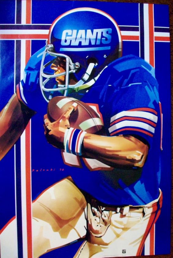 VINTAGE 1976 NEW YORK GIANTS NFL POSTER  