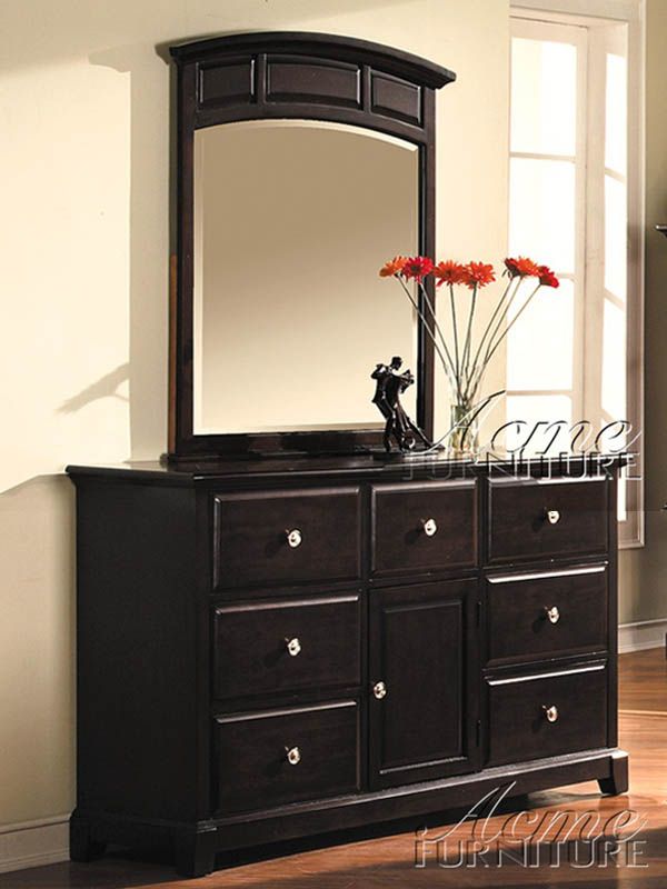 Expresso 7 Drawer Dresser Bureau w/ Mirror   FREE S/H  