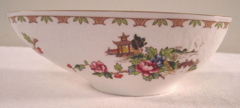 Crown Staffordshire China Pagoda Avocado Serving Bowl  