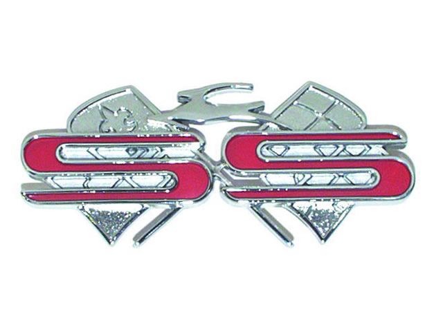 1961 61 Chevy Impala SS X Flag Quarter Panel Emblems  