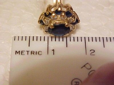 STUNNING 14K GOLD GENUINE DIAMOND & SAPPHIRE GORGEOUS WOMEN`S RING 