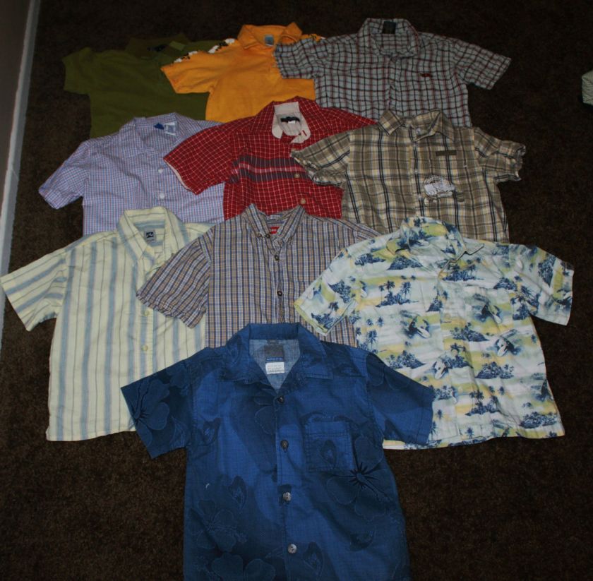   Shirt Polo 10 pc LOT Quiksilver Oshkosh Old Navy Hawk Sz 4 5 6  