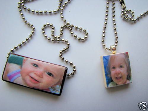 Scrabble pendant necklace jewelry YOUR CUSTOM PHOTO  