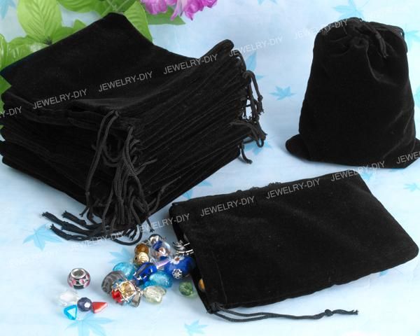 25X Black Velvet Drawstring Jewelry Gift Bags Pouches HOT  