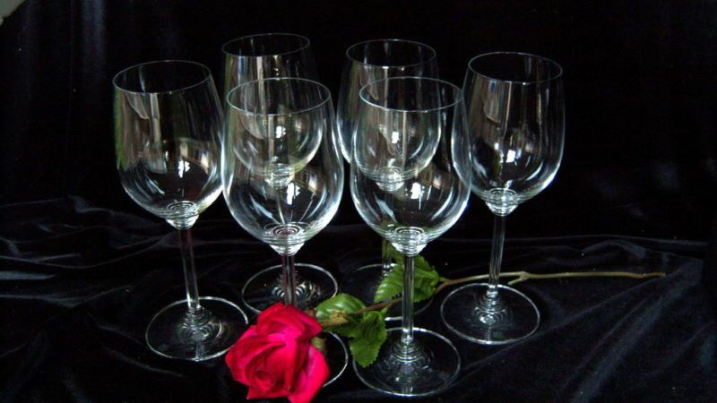 RIEDEL PANTHEON CRYSTAL WINE GOBLETS AUSTRIA SET OF 6  