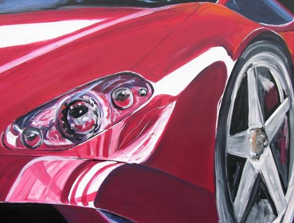 Exotic FERRARI Car Original Art PAINTING DAN BYL Investment Collector 