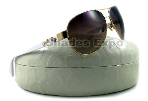 NEW COACH SUNGLASSES CC 1034 WHITE GOLD CC1034 AUTH  