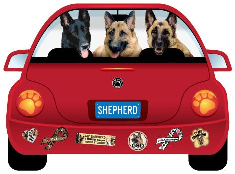 German Shepherd Pupmobile Car Magnet  