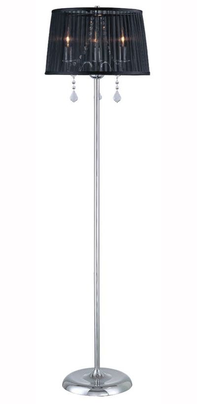 LITE SOURCE STENKOL CRYSTAL RIBBON SHADE FLOOR LAMP  