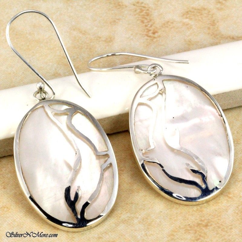 PRETTY BLISTER PEARL .925 STERLING SILVER EARRINGS L269  