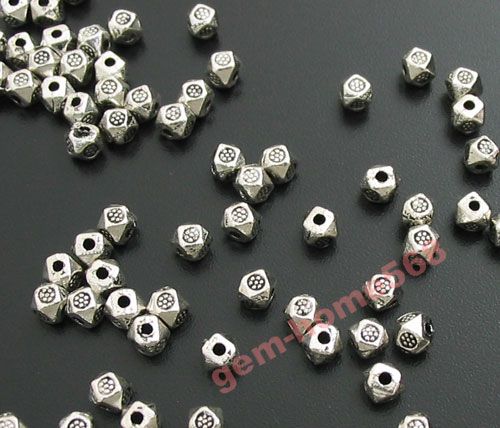 400 Tibetan Silver Cute Faceted Cube Beads Spacers B585  