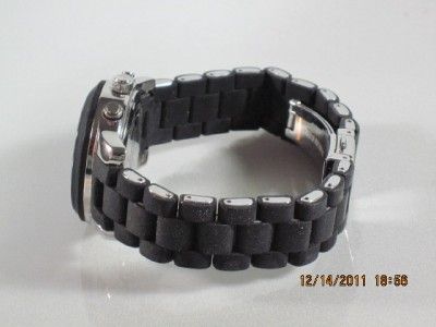   MK 5442 Womens Black Boyfriend Silicone Bracelet Chronograph Watch