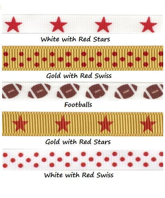   TINY SAN FRANCISCO FORTY NINER   49ER FAN Grosgrain Ribbon Mix  