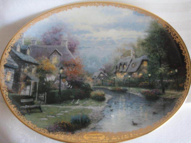 THOMAS KINKADE Collectible Plate LAMPLIGHT BROOKE #1  