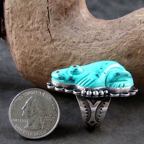 Navajo Aaron Toadlena w/Pete & Dinah Gasper Frog Ring  