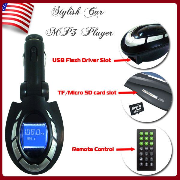 STYLISH CAR  PLAYER FM TRANSMITTER FOR IPOD  MP4  