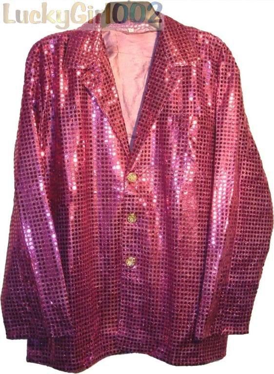 MEN 70s BAND SEQUIN CABARET PARTY FANCY JACKET PURPLE  