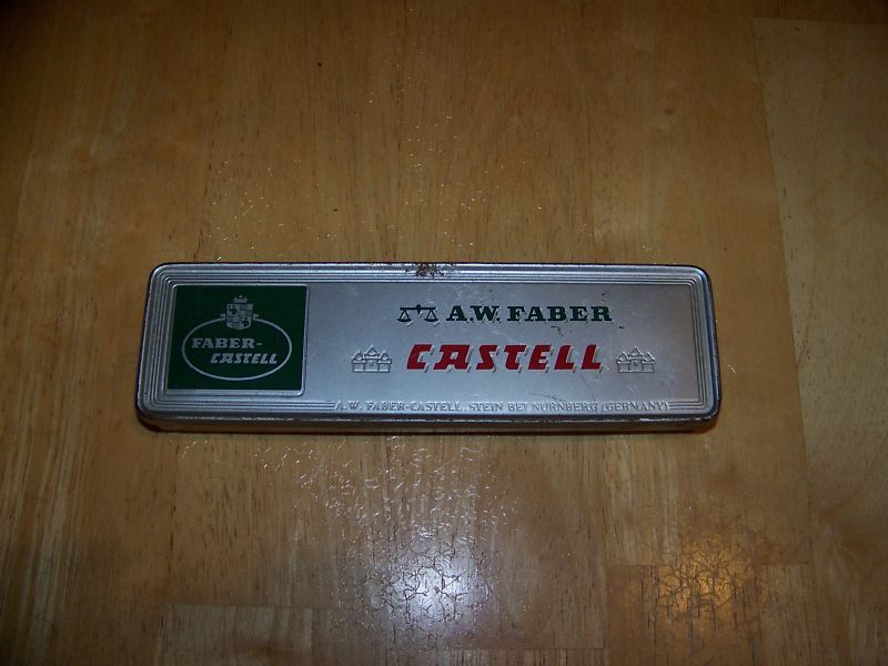 VINTAGE FABER CASSELL METAL PENCIL BOX GERMANY L@@K  