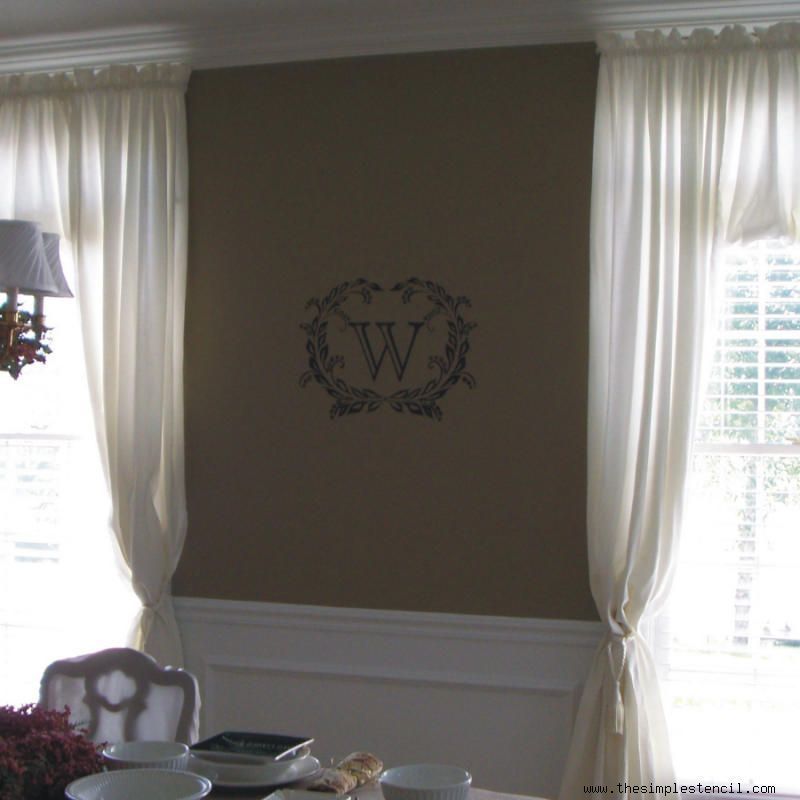 Laurel Wreath Initial Wall Monogram Transfer Pick Color  