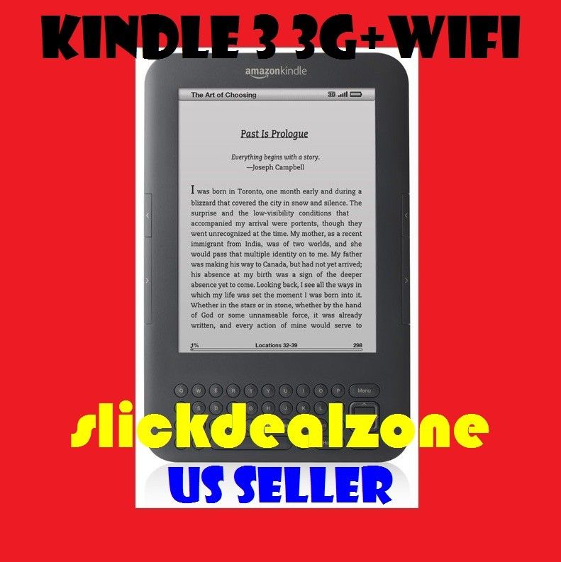 NEW*  Kindle 3 WiFi+3G   In Stock Ship Worldwide 892685001072 