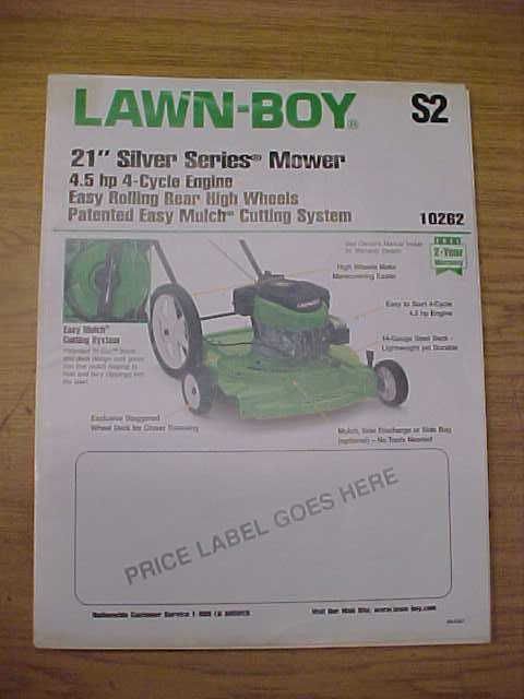 LAWN BOY 21 SILVER SERIES MOWER OPERATORS MANUAL S2  