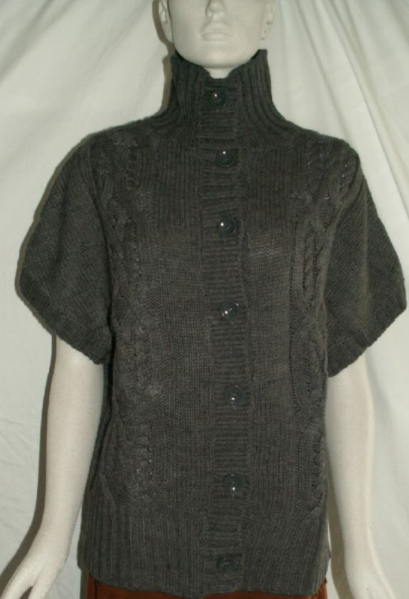 NWT LAUREN HANSEN Short Sleeve Cardigan Sweater PICK Black, Gray 