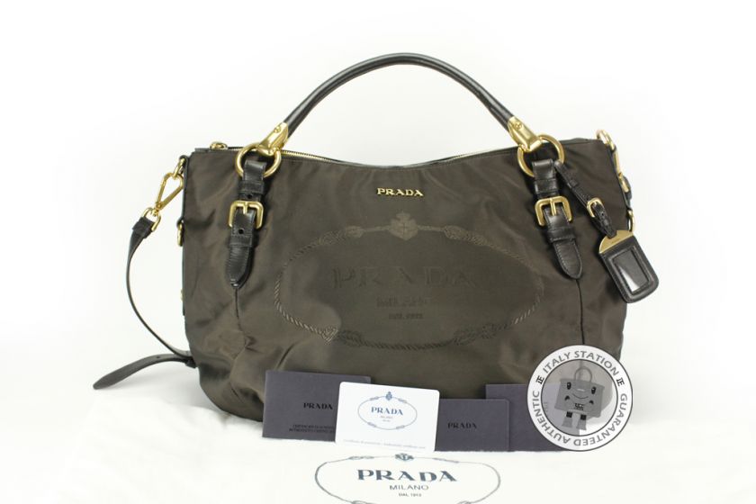 MPRS (NEW) PRADA BR4303 NYLON JACQUARD + SACCA 2 MANICI NYLON BAG GBHW 