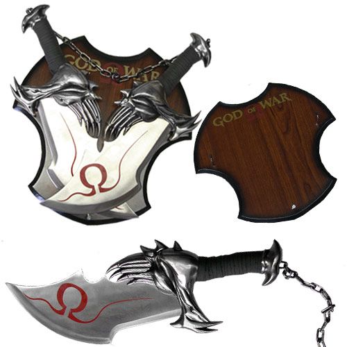 God of War Twin Blades w/Display Plaque **NEW**  