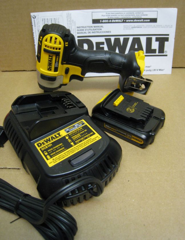 DeWalt DCF885 20V Impact Driver + 20V 1.5 ah Battery + DCB101 Charger 