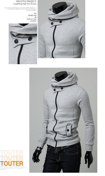 SLIM ZIP COLLAR HOODIE SWEATSHIRT MF 1569  