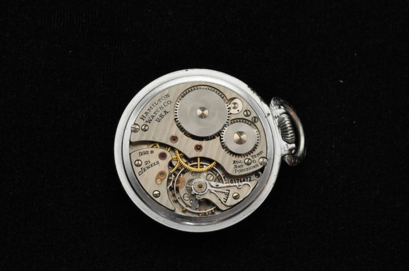 VINTAGE 16S HAMILTON 21J POCKETWATCH GRADE 992B RUNNING  