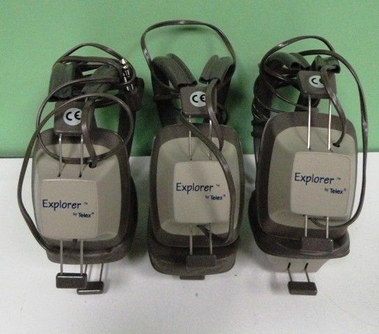 Lot of 3 Telex Explorer Computer Headsets Headphones Earphones  