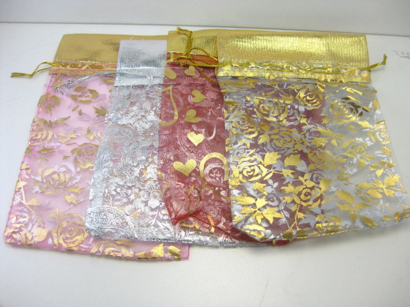 Jewelry Pouches String Bags Organza 7X 5 INDIA  