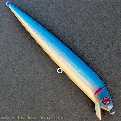 Striper Minnow ~ Blue White Hologram ~ No Hooks  